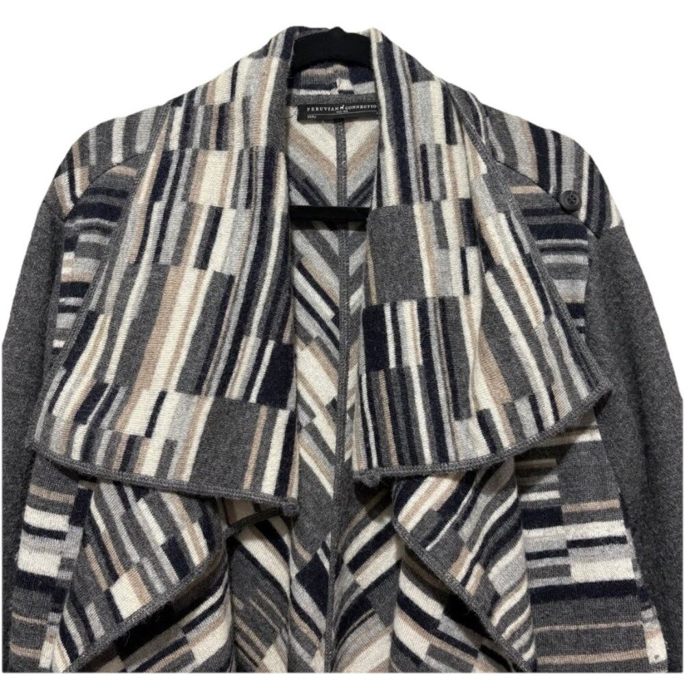 Peruvian Connection Open Face Alpaca Sweater Gray… - image 2